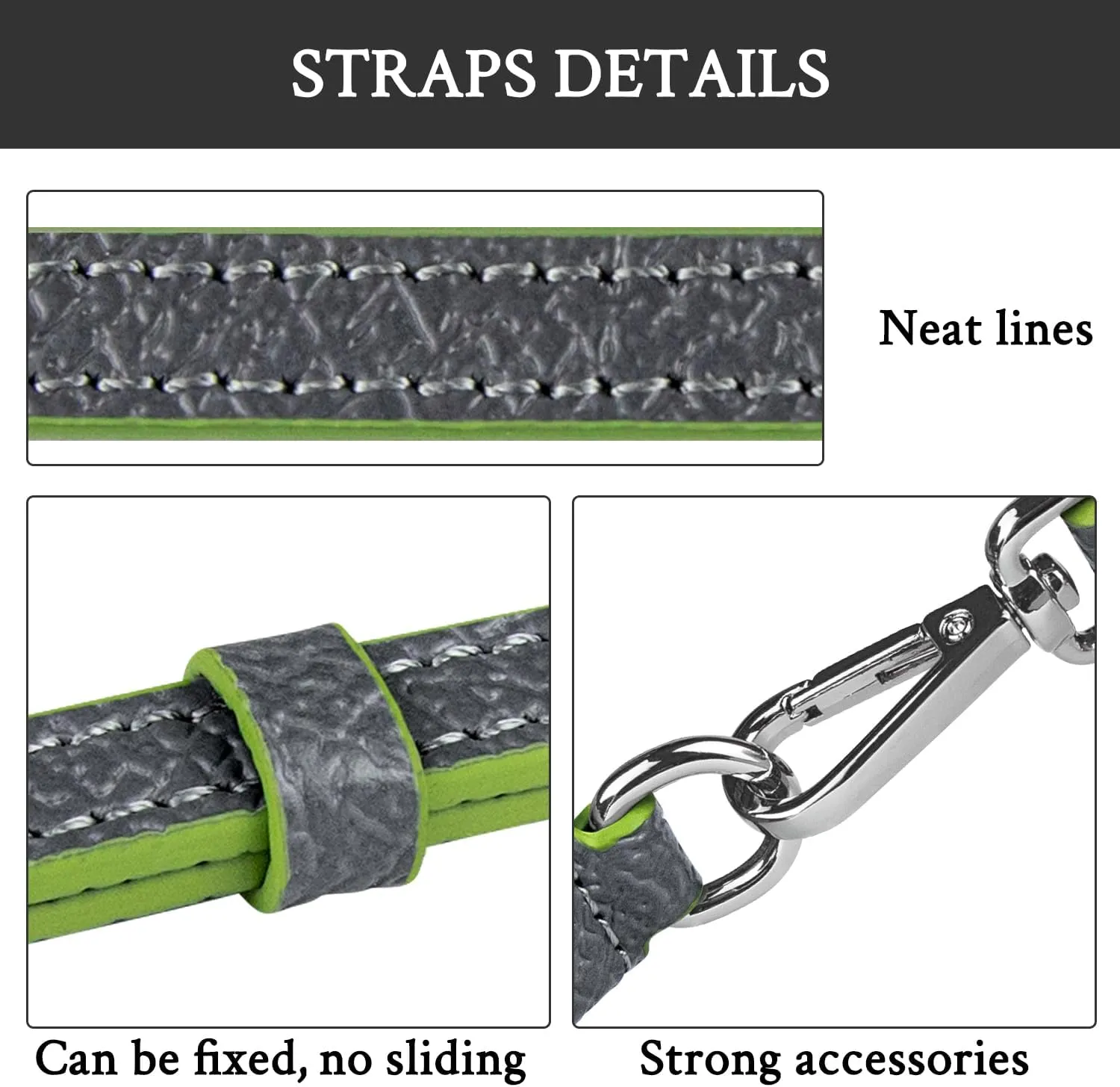 SOPROM Crossbody Strap Replacement for Longchamp Pouch with Handle Mini Bag Adjustable Conversion Kit for Long Champ(Width:11mm,Color:Grey&Silver)