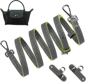 SOPROM Crossbody Strap Replacement for Longchamp Pouch with Handle Mini Bag Adjustable Conversion Kit for Long Champ(Width:11mm,Color:Grey&Silver)