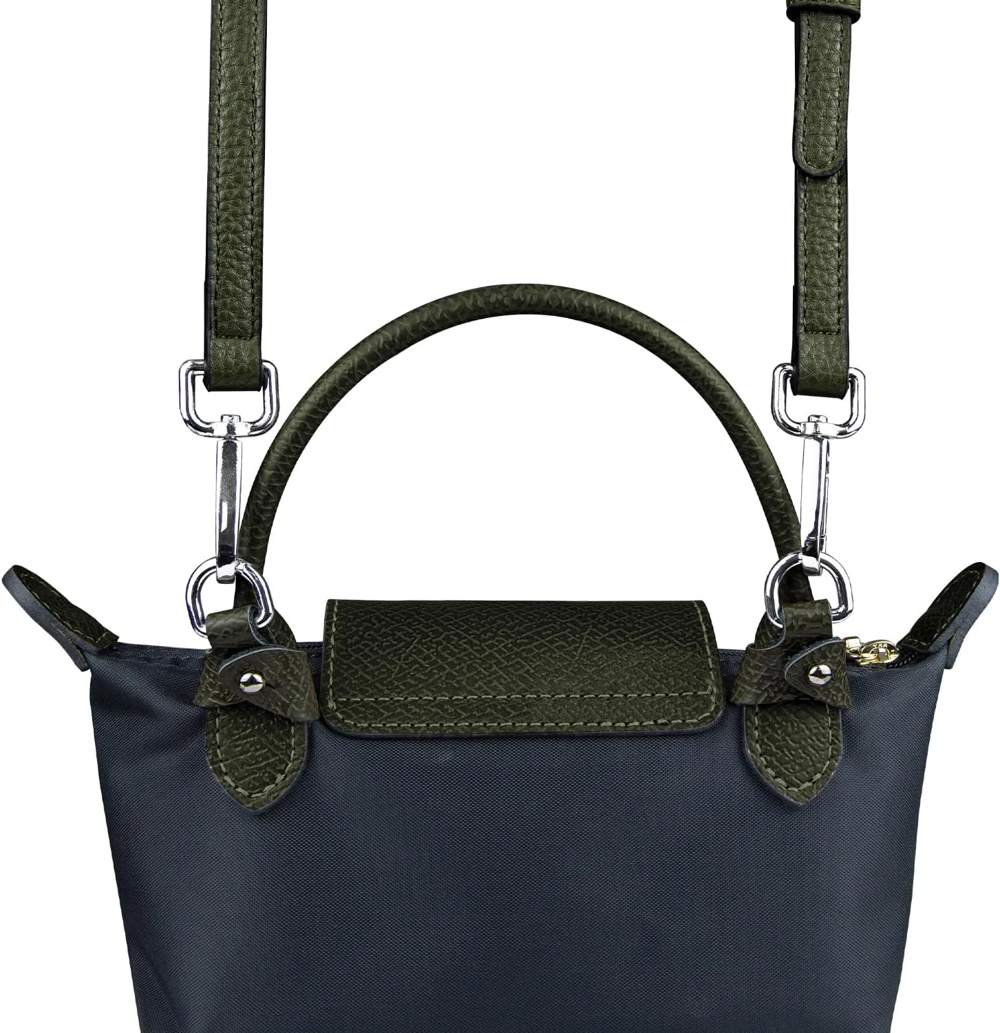 SOPROM Crossbody Strap Replacement for Longchamp Pouch with Handle Mini Bag Adjustable Conversion Kit for Long Champ(Width:12mm,Color:DarkGreen)