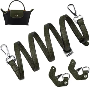 SOPROM Crossbody Strap Replacement for Longchamp Pouch with Handle Mini Bag Adjustable Conversion Kit for Long Champ(Width:12mm,Color:DarkGreen)