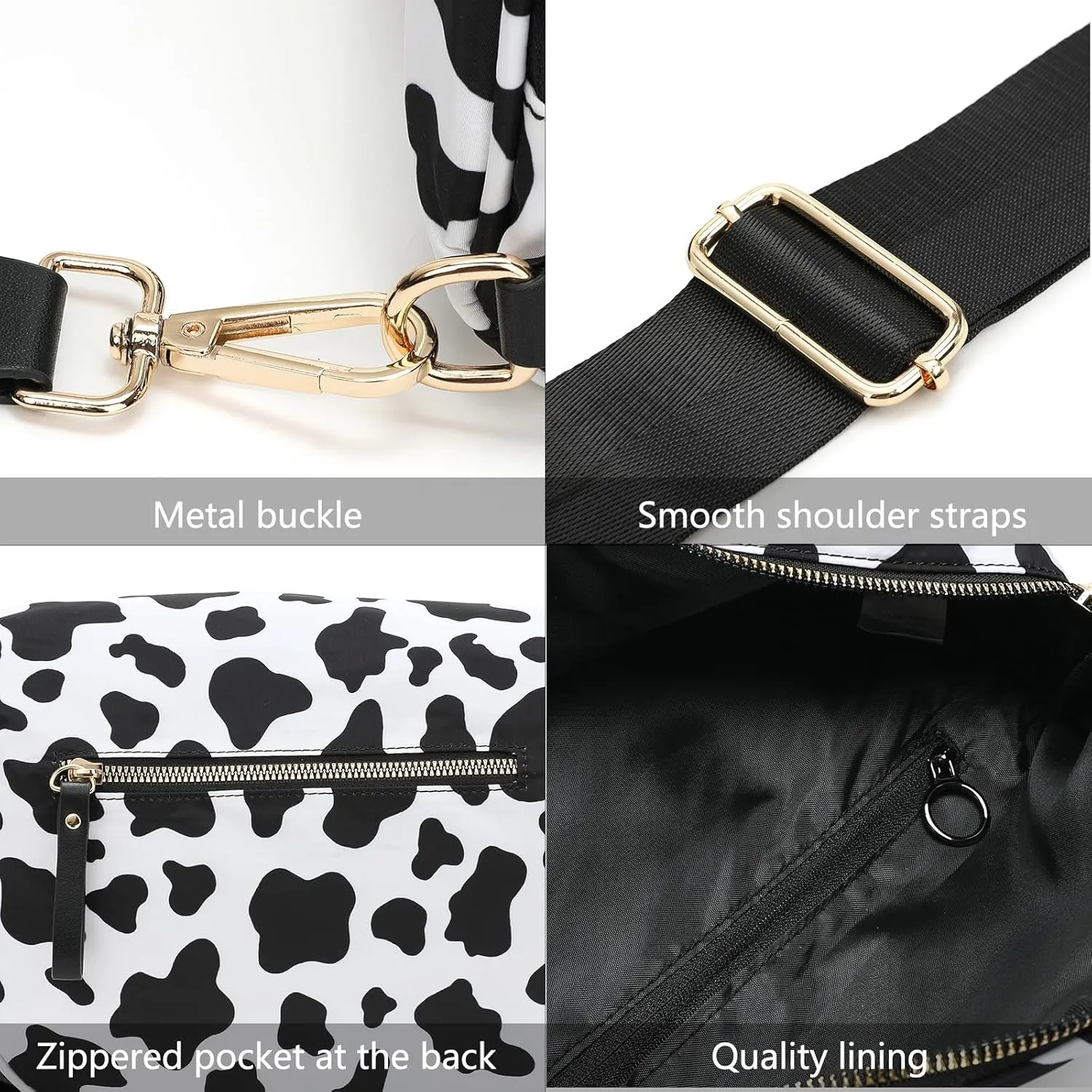 Spacious Checkered Crossbody Bum Bag，Nylon Crossbody Bag with Adjustable Strap for Women，Checkered Purse, Fanny Pack