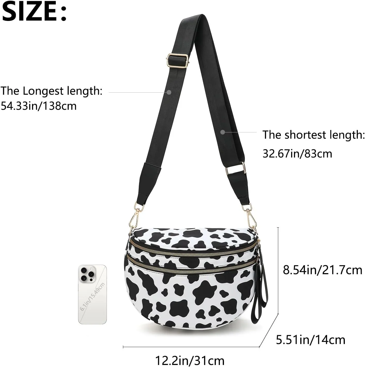 Spacious Checkered Crossbody Bum Bag，Nylon Crossbody Bag with Adjustable Strap for Women，Checkered Purse, Fanny Pack