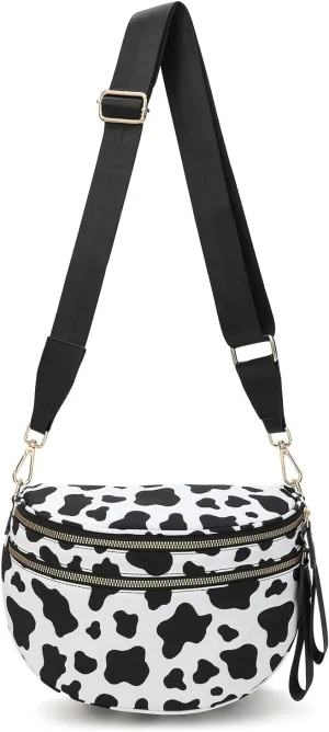 Spacious Checkered Crossbody Bum Bag，Nylon Crossbody Bag with Adjustable Strap for Women，Checkered Purse, Fanny Pack