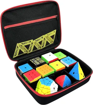 Speed Cube Travel Storage Case Bag Compatible with Shashibo/for Rubik’s/for Roxenda Brain Teaser Fidget Toy. Carrying Holder for Cube Puzzle Travel Game for Kids Teens Adults (Case Only) (Black)