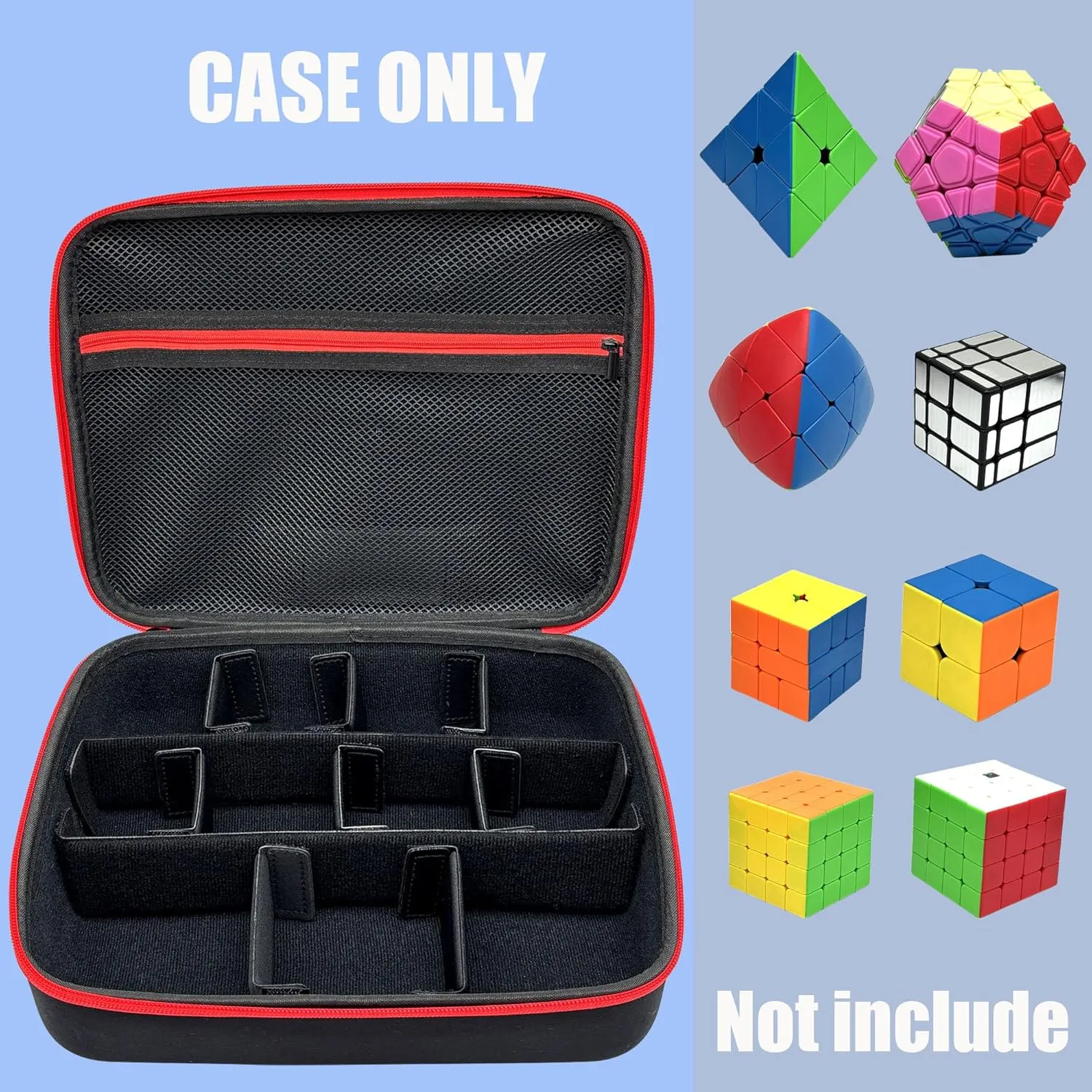 Speed Cube Travel Storage Case Bag Compatible with Shashibo/for Rubik’s/for Roxenda Brain Teaser Fidget Toy. Carrying Holder for Cube Puzzle Travel Game for Kids Teens Adults (Case Only) (Black)
