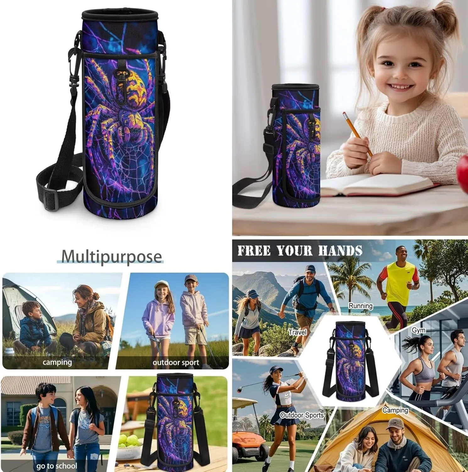 Spider Backpack for Boys with Lunch Box Cool Backpack for School Boys 8-10 6-8 Lightweight School Bag Set of 4 Kids Bookbag with Lunch Box Elementary Kindergarten Back Pack