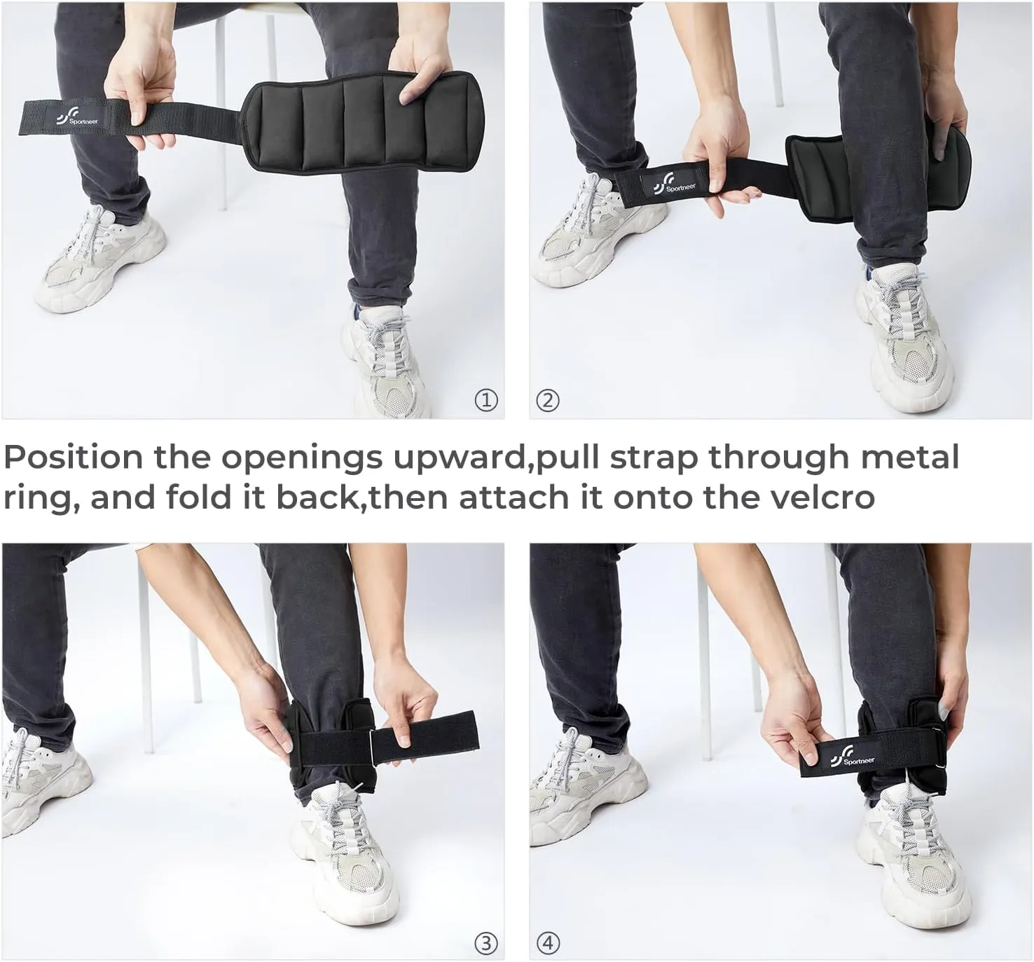 Sportneer Adjustable Ankle Weights 1 Pair 2 4 6 8 10 Lbs Leg Weight Straps for Women Men, Weighted Ankle Weights Set for Gym,Fitness, Workout,Walking, Jogging,1-5 lbs Each Ankle, 1 Pair 2-10 lbs