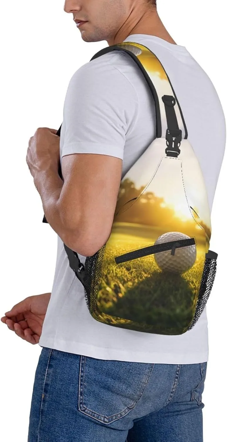 Sports Golf Ball Sling Bag Crossbody Bag for Men Women, Daypack Chest Backpack Shoulder Bag for Travle Hiking