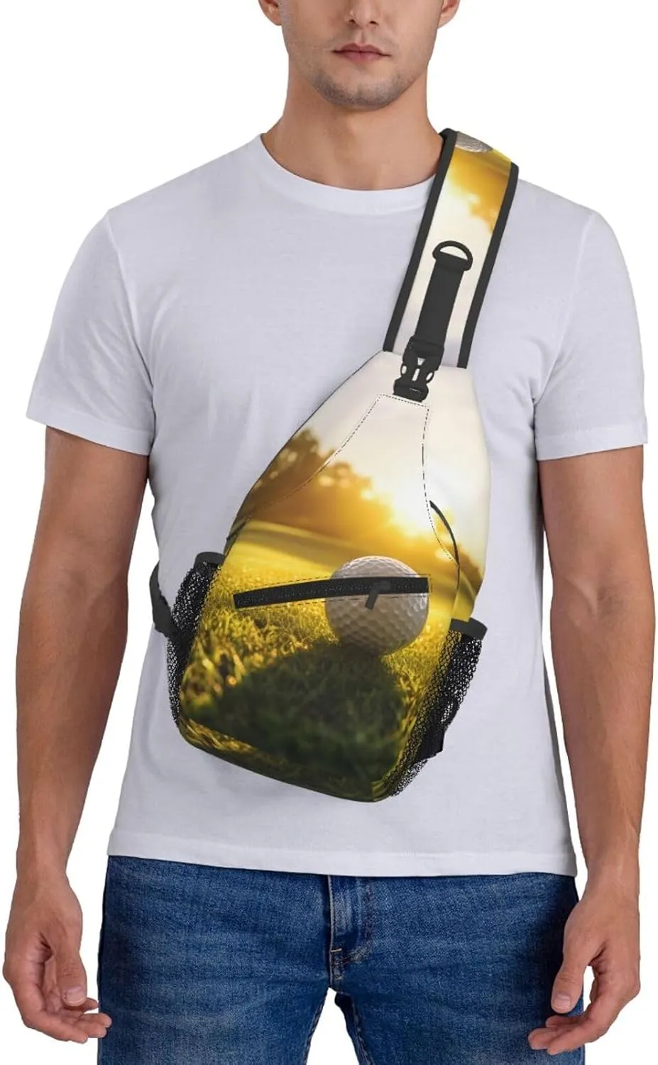 Sports Golf Ball Sling Bag Crossbody Bag for Men Women, Daypack Chest Backpack Shoulder Bag for Travle Hiking