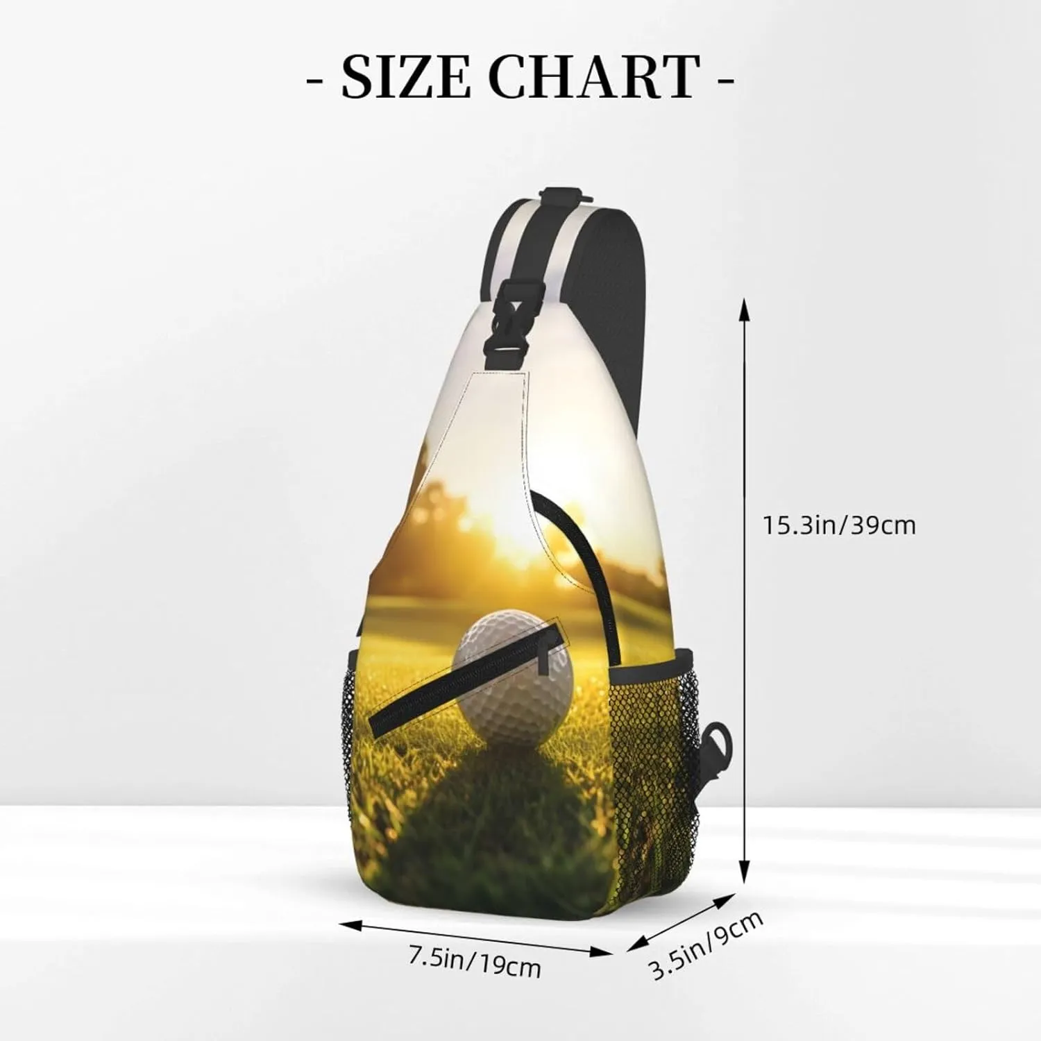 Sports Golf Ball Sling Bag Crossbody Bag for Men Women, Daypack Chest Backpack Shoulder Bag for Travle Hiking