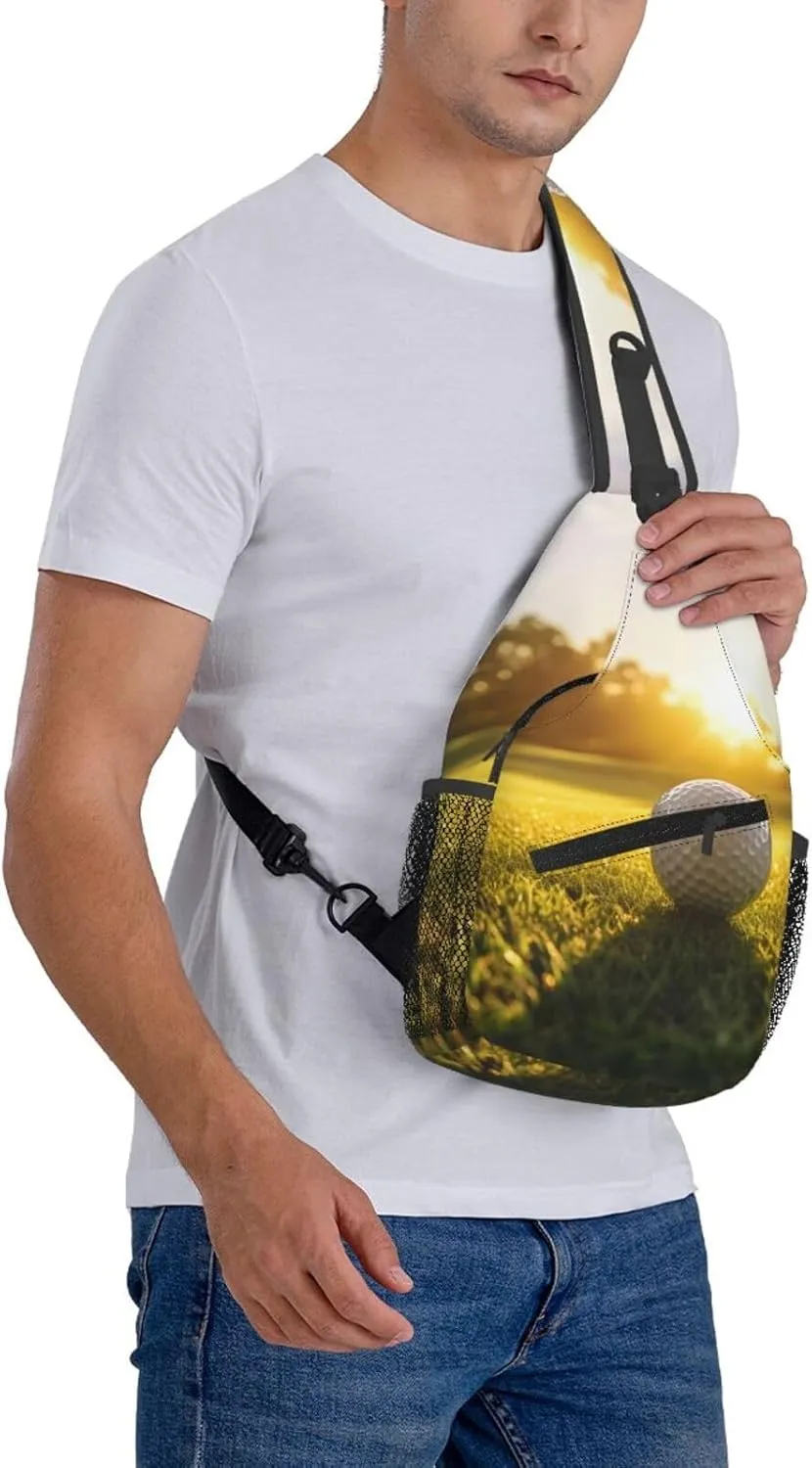 Sports Golf Ball Sling Bag Crossbody Bag for Men Women, Daypack Chest Backpack Shoulder Bag for Travle Hiking
