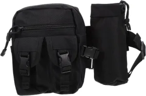 Sports Water Bottles Water Bottle Carrier Pouch Travel Crossbody Bag Nylon Bottle Bag Black Nylon