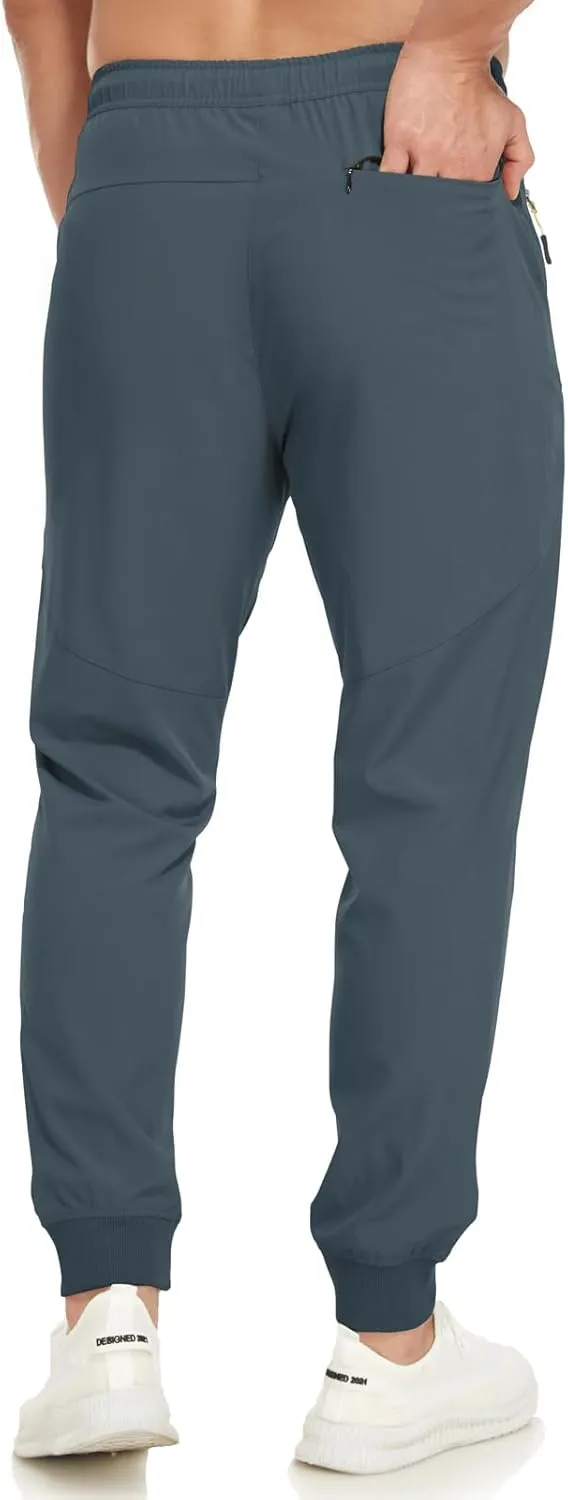 SPOSULEI Mens Joggers Lightweight Athletic Hiking Pants Quick Dry Running Track Gym Sweatpants with Zipper Pockets
