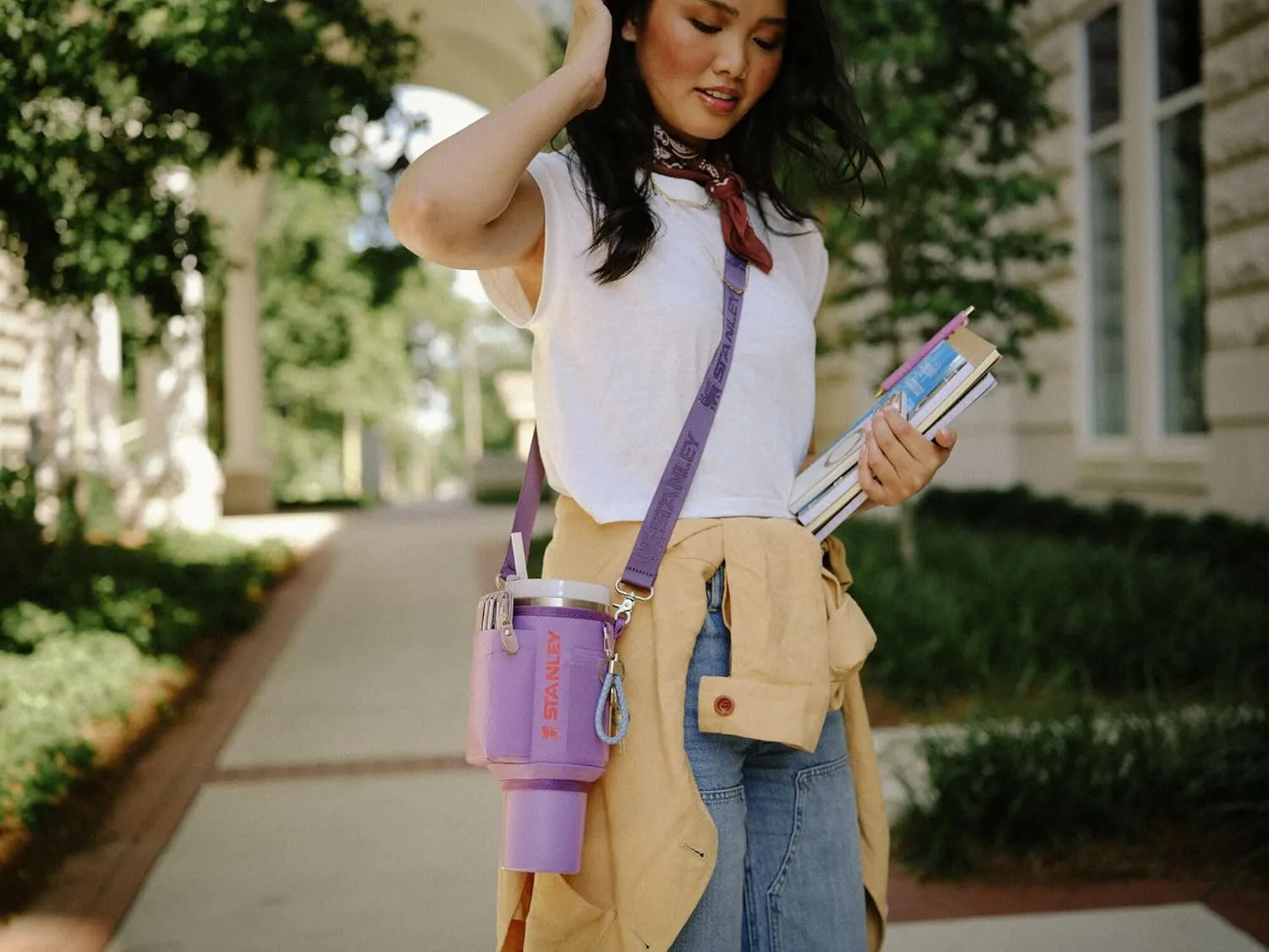 Stanley All Day Quencher Carry All for 40 oz Tumbler with Handle | Crossbody Bag with Phone Holder Pocket, Card Sleeve & Detachable Strap | Water Bottle Carrier Bag | BPA-Free |