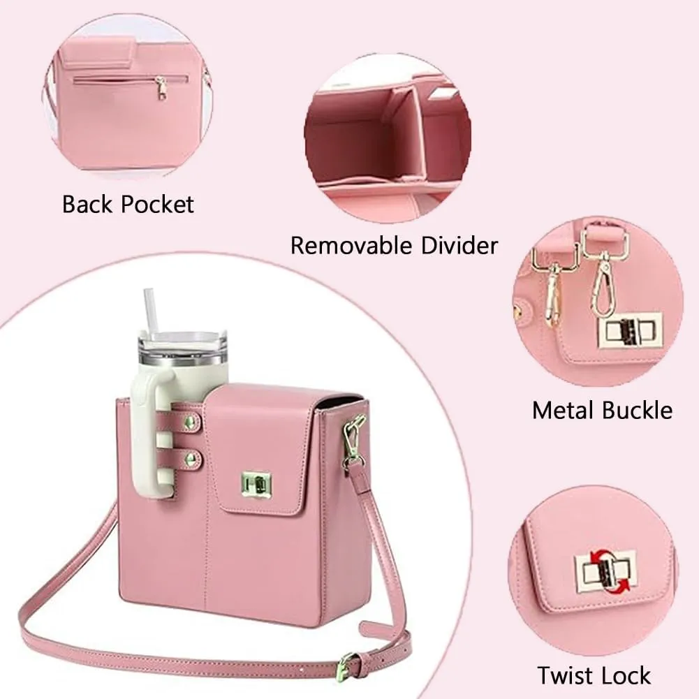 Stanley Bag Stanley Cup Purse Stanley Cup Holder Outdoor Crossbody Water Bottle Bag with Strap, for Stanley Cup