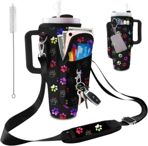 Stanley Carrier Bag for Stanley 40oz/30ozTumbler with Phone with 2 Adjustable Strap,3 Pockets Bottle Stanley Cup Carrier Bag & Case,Accessories for Hiking Travelling
