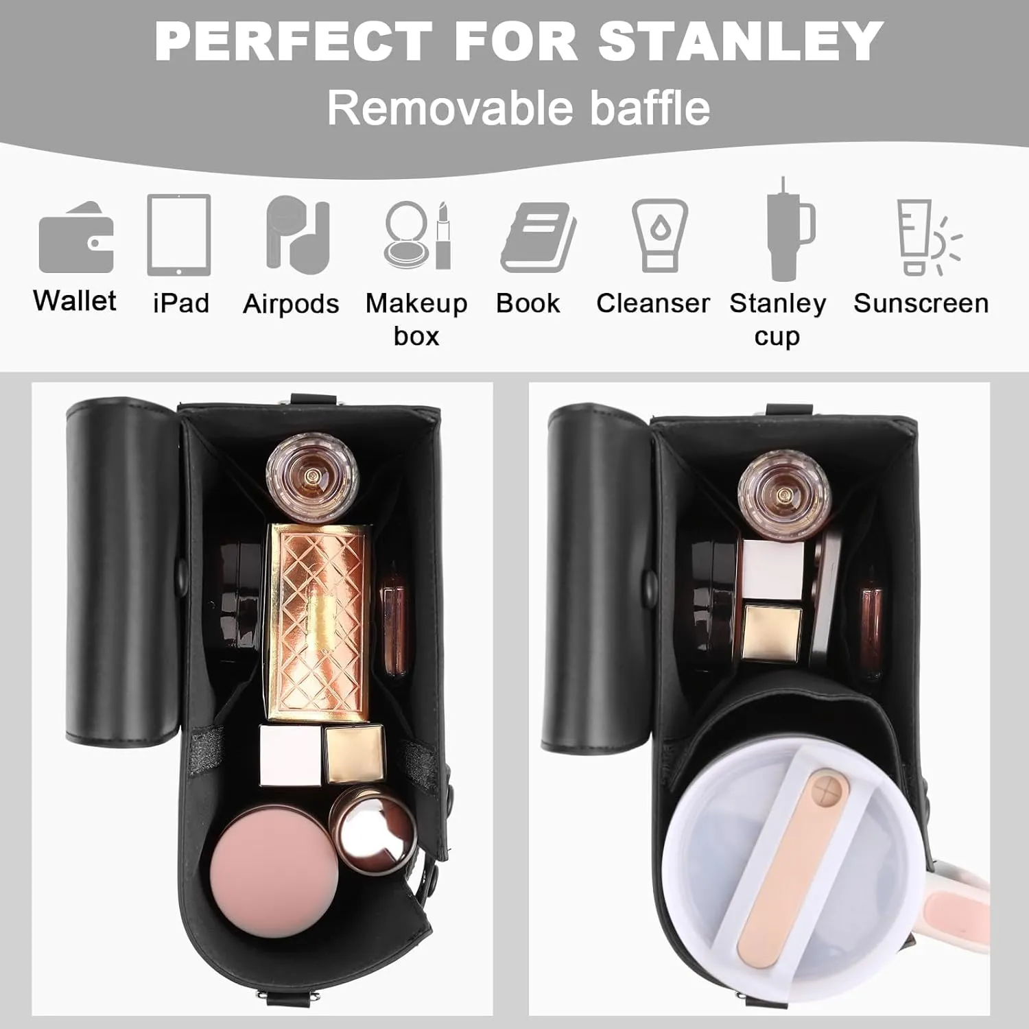 Stanley Cup Purse, Crossbody Bag with Water Bottle Holder, Adjustable Women Shoulder Strap