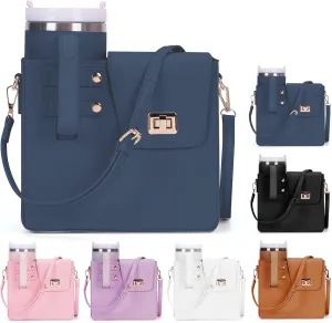 Stanley Outdoor Portable Crossbody Cup Storage Bag with Purse, Crossbody Bag for Stanley Bottle