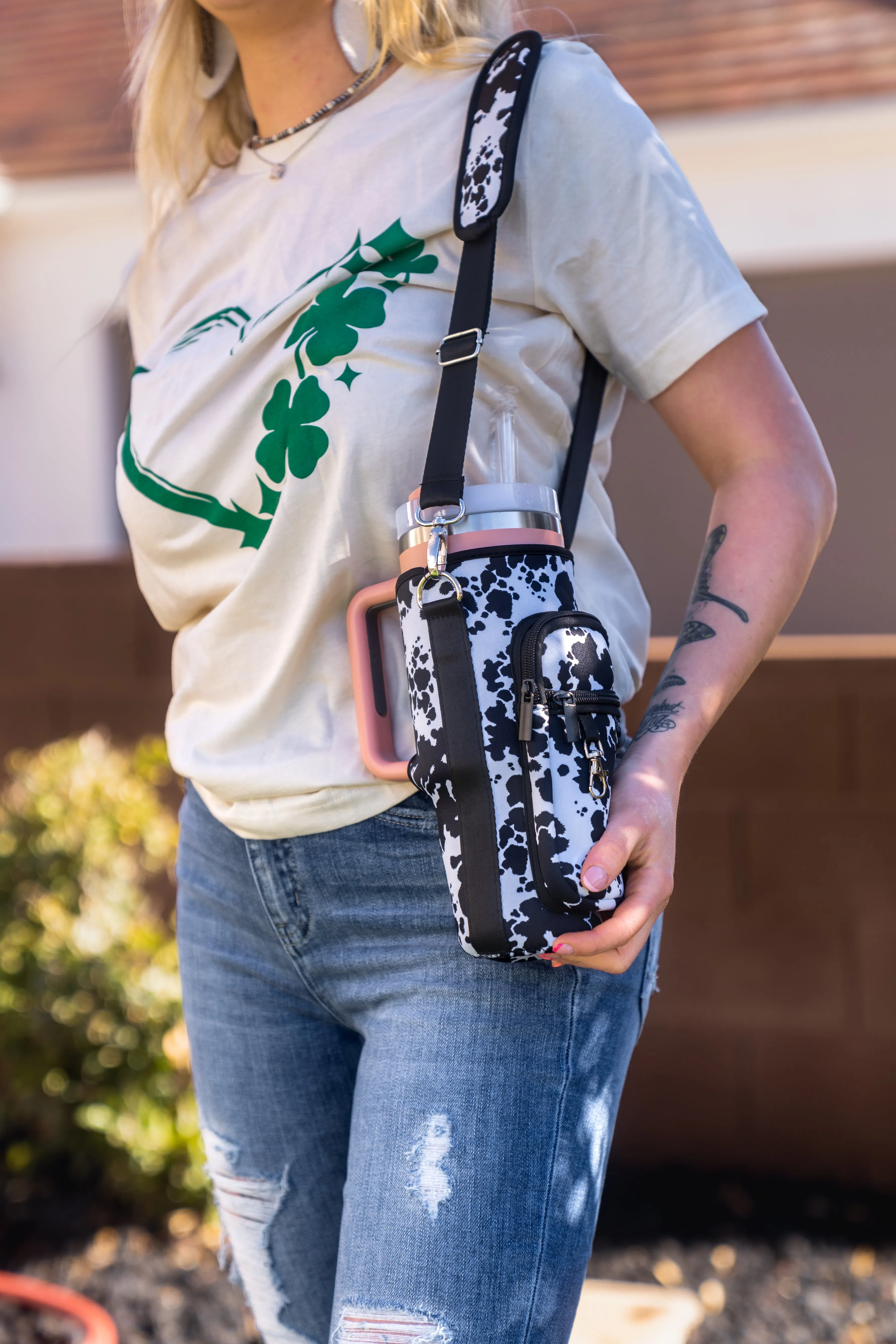 Stanley Tumbler Cross Body Bag Seriously Shea (Cow Hide)