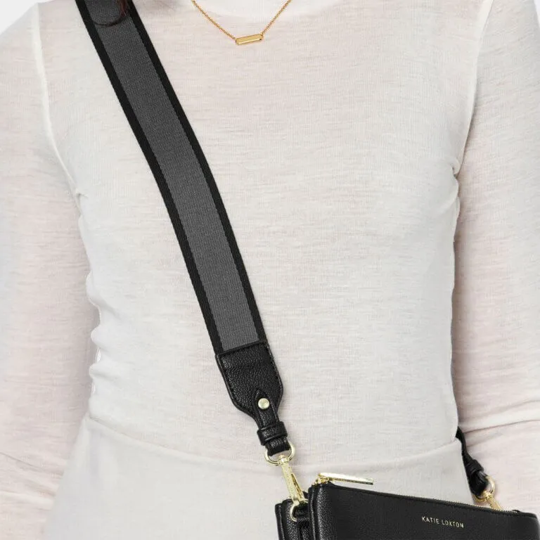 Stripe Canvas Strap In Black