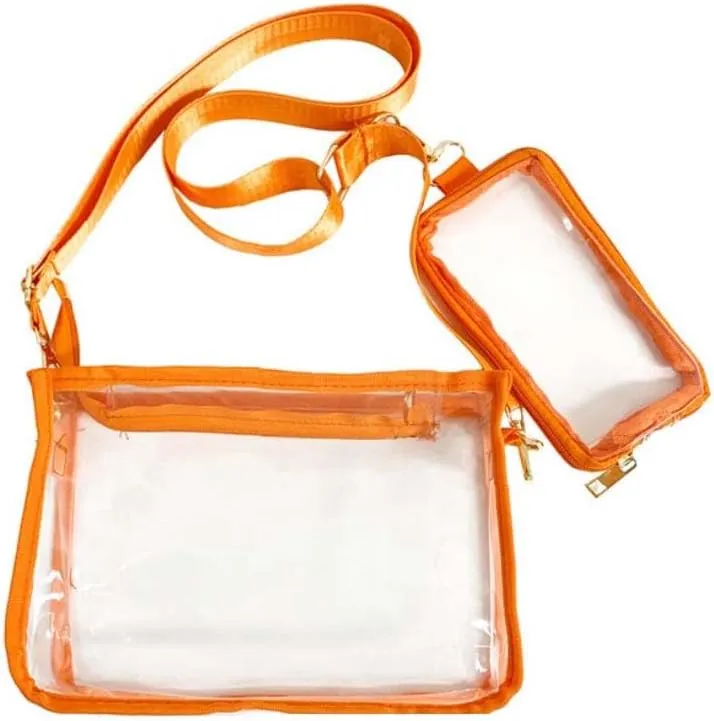 Studium Cross Clear Body Bag Pink for Women Approved Shoulder Crossbody New Transparent Purse with Pass Holder Cute