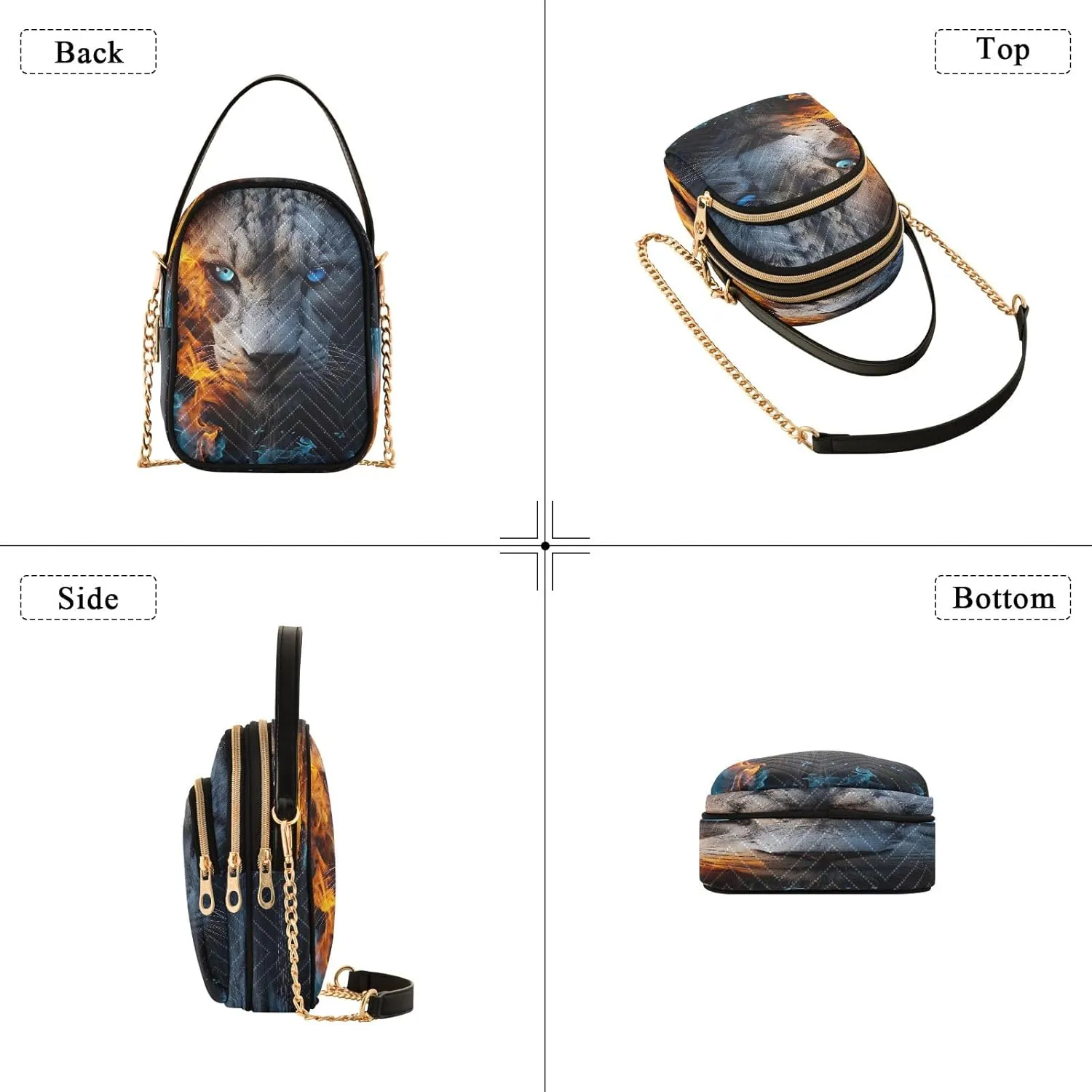 Sunset Dolphins Jumping in Water Cross Body Bag for Woman Travel Triple Zip Small Shoulder Purse, Small Sling Bag