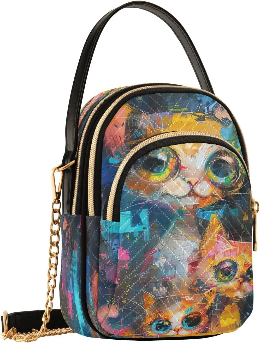 Sunset Dolphins Jumping in Water Cross Body Bag for Woman Travel Triple Zip Small Shoulder Purse, Small Sling Bag
