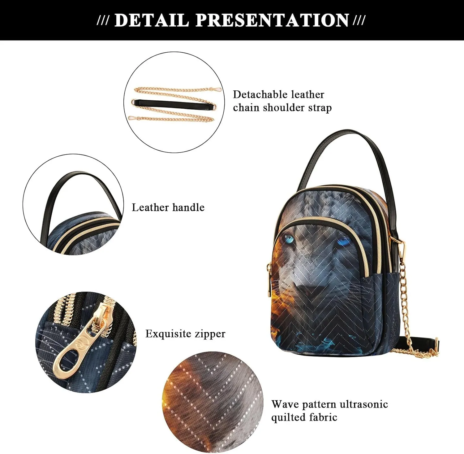 Sunset Dolphins Jumping in Water Cross Body Bag for Woman Travel Triple Zip Small Shoulder Purse, Small Sling Bag