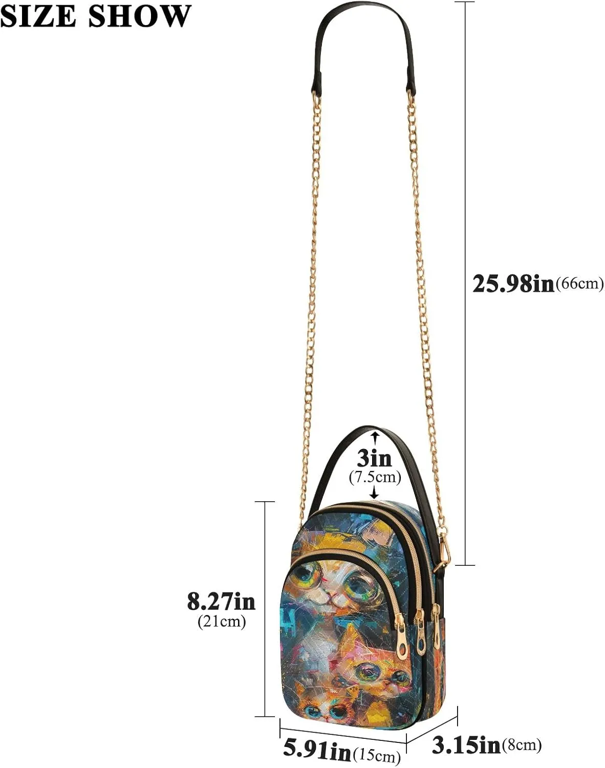 Sunset Dolphins Jumping in Water Cross Body Bag for Woman Travel Triple Zip Small Shoulder Purse, Small Sling Bag