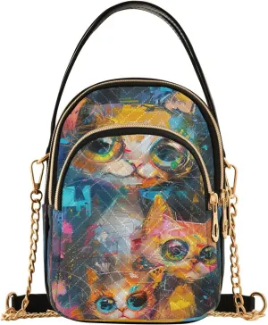 Sunset Dolphins Jumping in Water Cross Body Bag for Woman Travel Triple Zip Small Shoulder Purse, Small Sling Bag