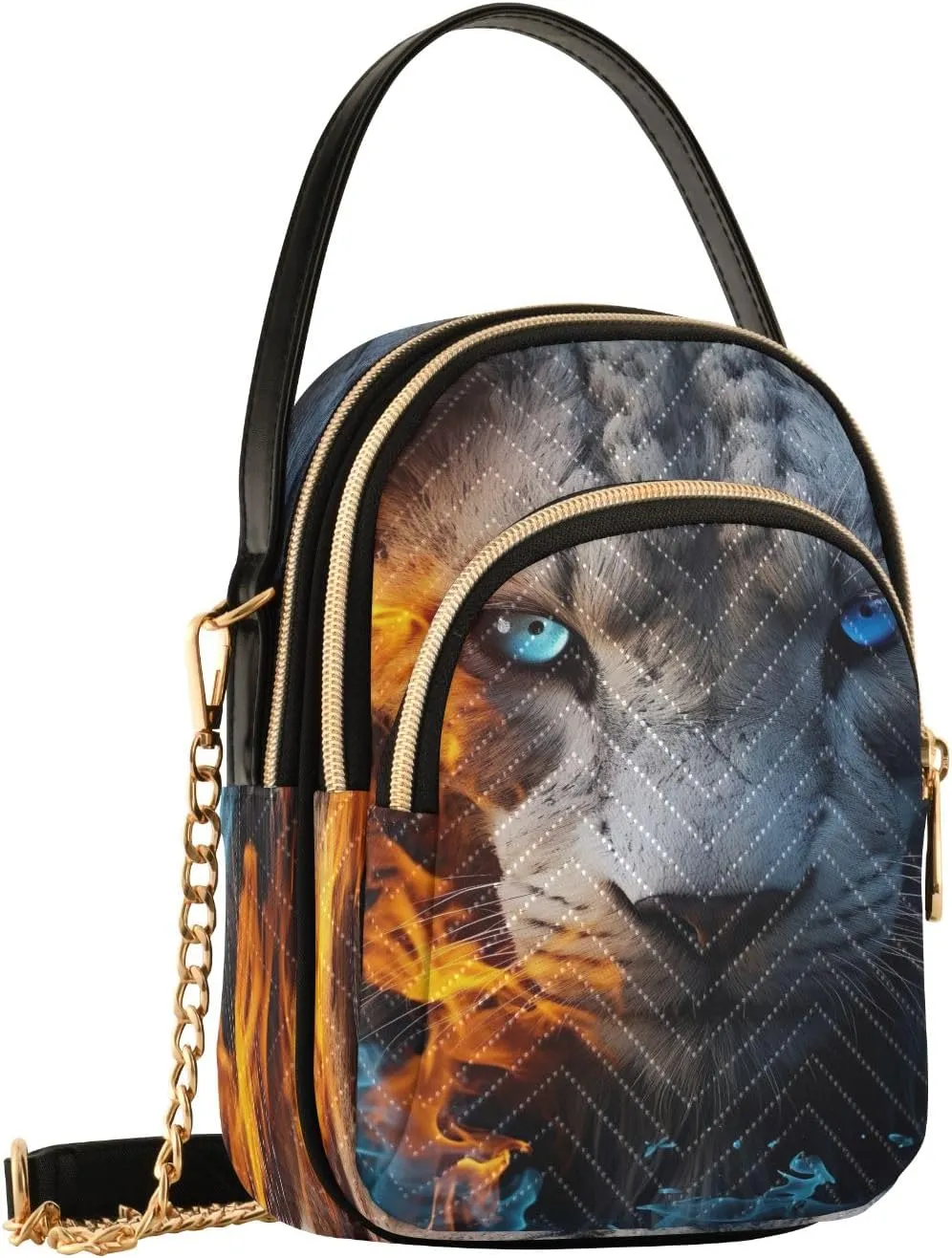 Sunset Dolphins Jumping in Water Cross Body Bag for Woman Travel Triple Zip Small Shoulder Purse, Small Sling Bag