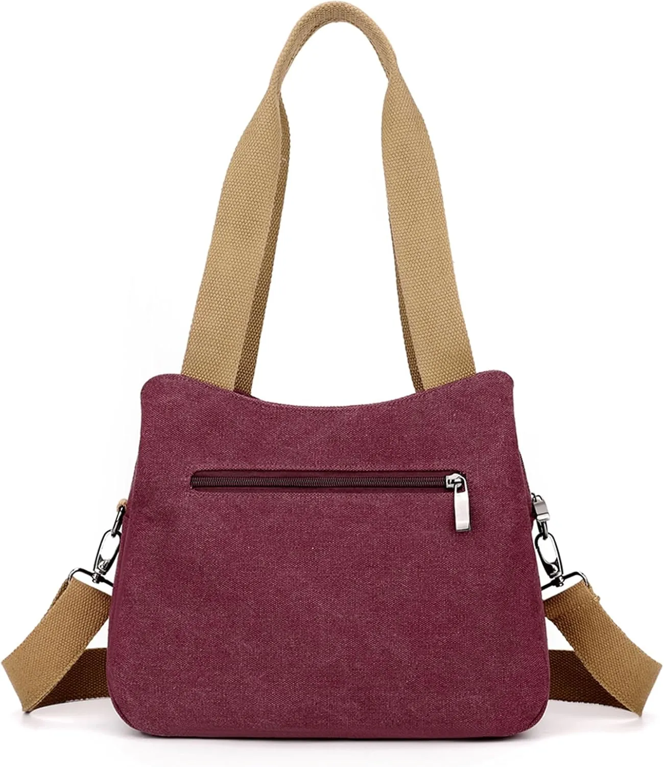 Sunshinejing Women's Canvas Purse Small Shoulder Tote Work Crossbody Bag Multi-pocket Handbag