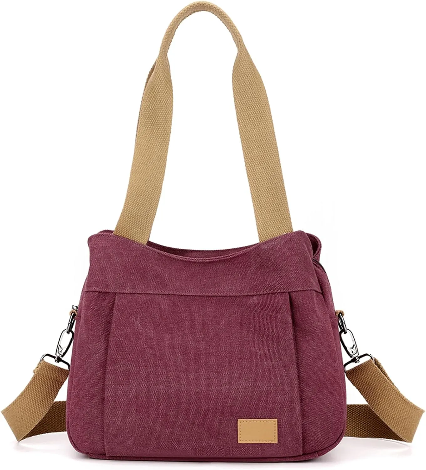 Sunshinejing Women's Canvas Purse Small Shoulder Tote Work Crossbody Bag Multi-pocket Handbag