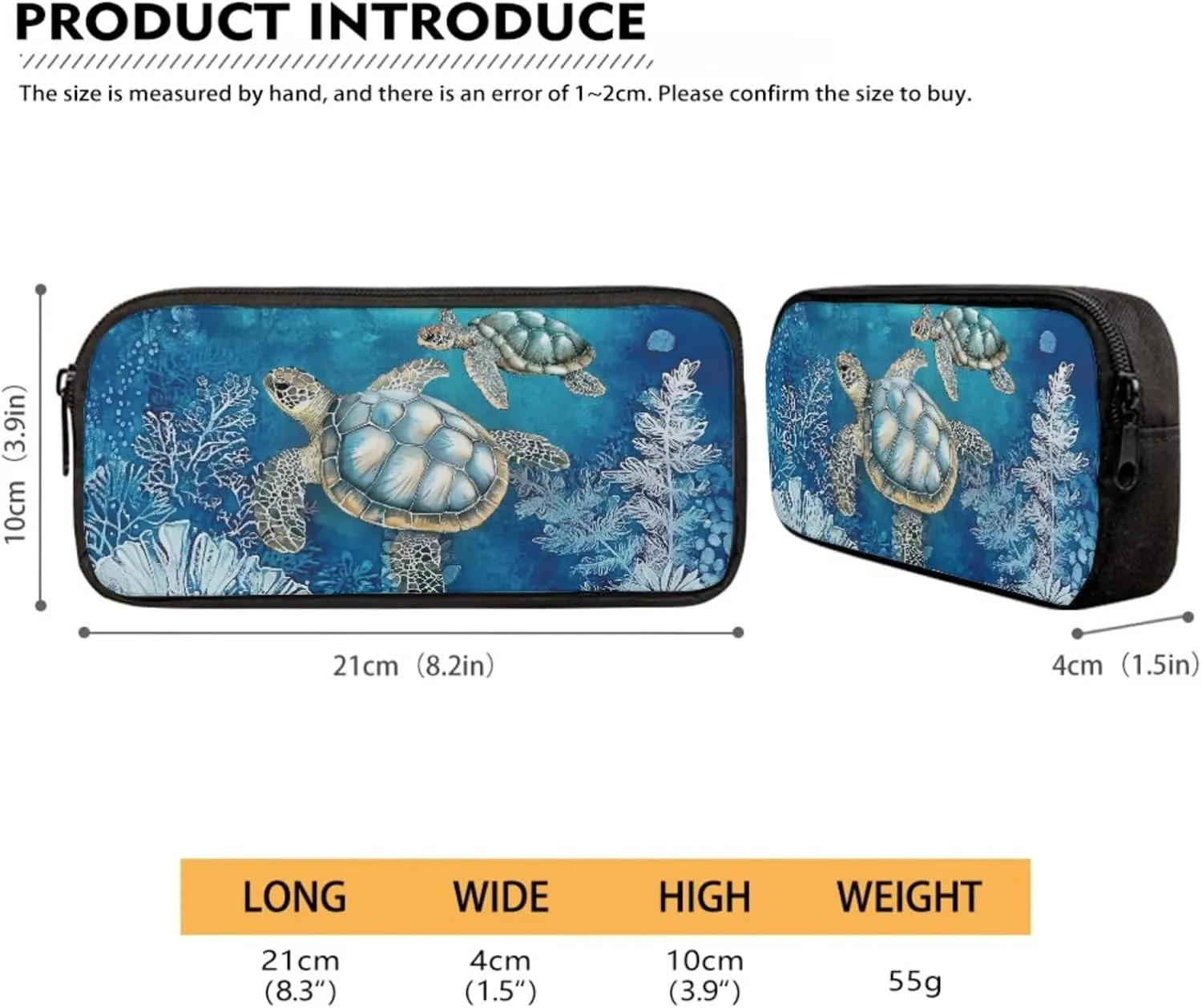 Suobstales Turtle Water Plants Print 3pcs Kids Backpack School Bag for Boys Elementary Primary Bookbag with Lunch Box Pencil Case 3 In 1 Casual Daypack Rucksack Satchel