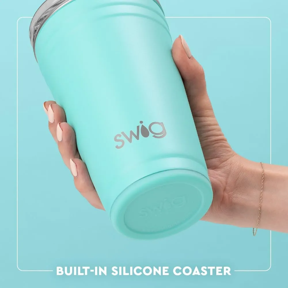 Swig Life 24oz Party Cup, Stackable Insulated Travel Coffee Tumbler with EZ Slider Lid, Cup Holder Friendly Travel Thermos, Stainless Steel 24 oz Tumbler, Reusable Coffee Mug (Dreamsicle)