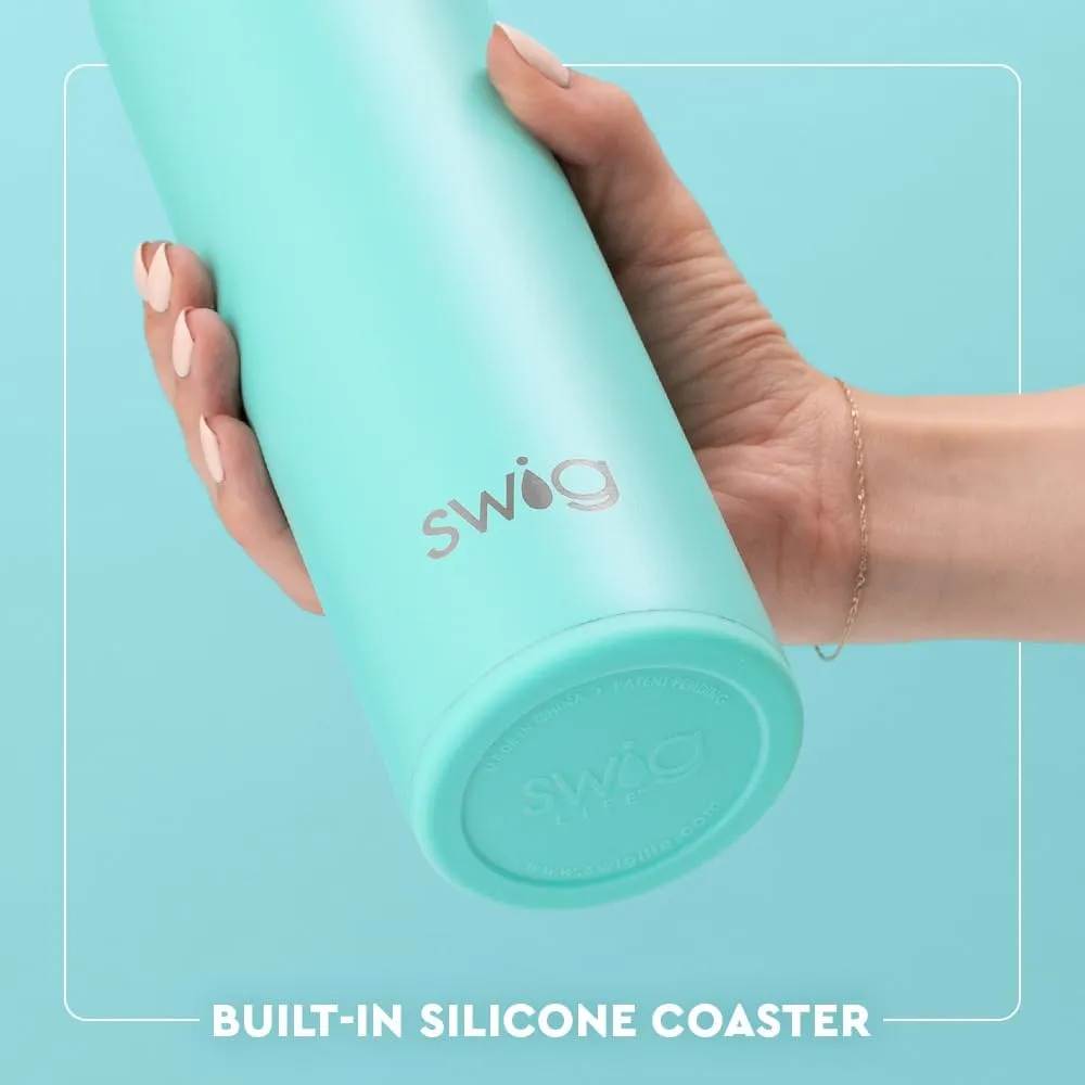 Swig Life 26oz Insulated Water Bottle, Travel Water Bottle with Straw and Lid, Cup Holder Friendly, Stainless Steel (Cloud Nine)