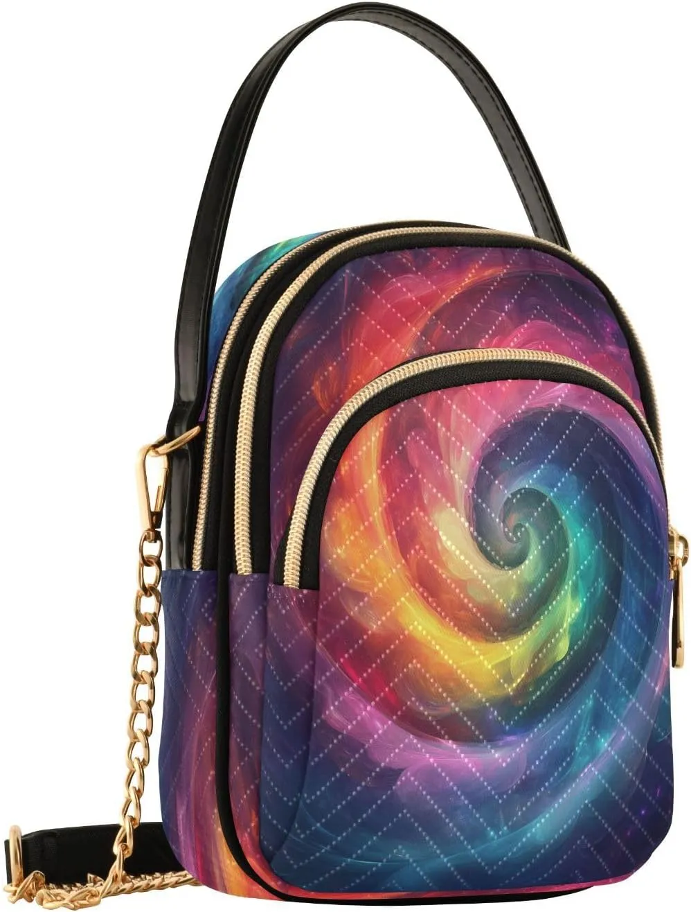 Swirl Nebula Dark Crossbody Bags for Women Shouler Handbags Travel Sling Bag Fanny Pack Mini Phone Walley Purse