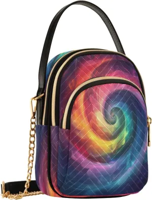 Swirl Nebula Dark Crossbody Bags for Women Shouler Handbags Travel Sling Bag Fanny Pack Mini Phone Walley Purse