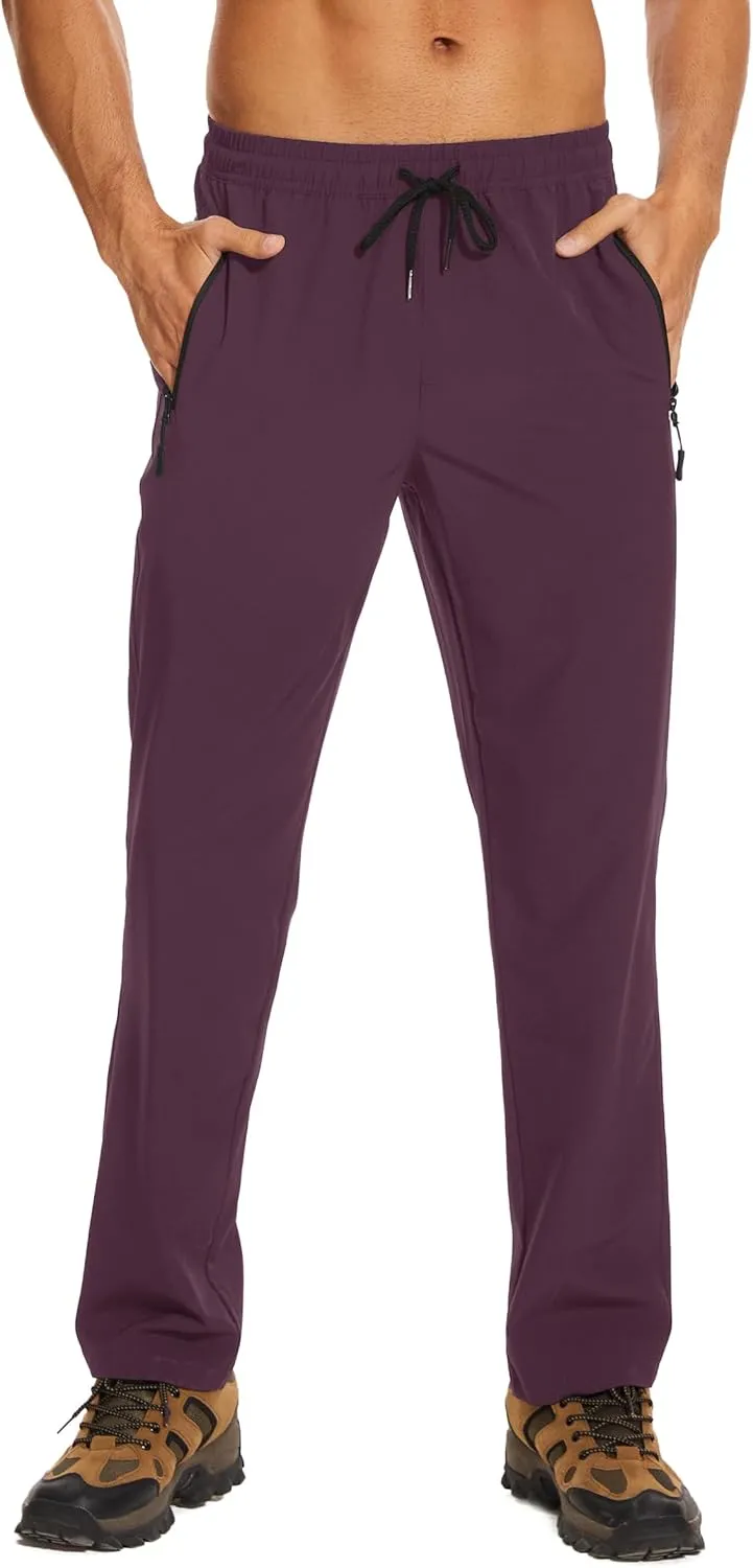 TACVASEN Mens Lighweight Hiking Pants Athletic Casual Quick Dry Stretch Water Resistant Joggers with Pockets Workout Gym