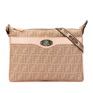 Tan Fendi Selleria Zucca Canvas Crossbody