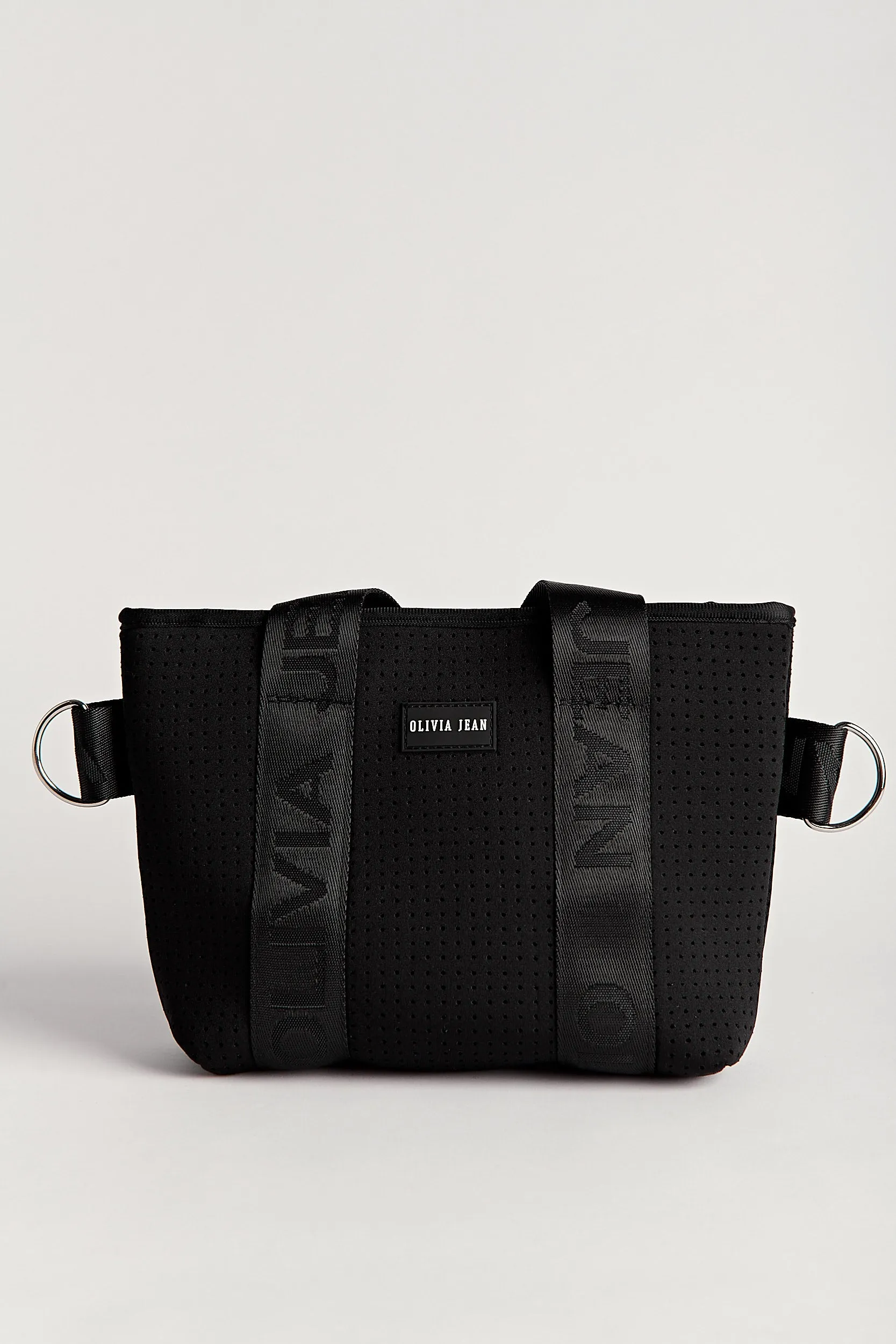 Tash (Black) Neoprene Crossbody Bag- With Zip Closure