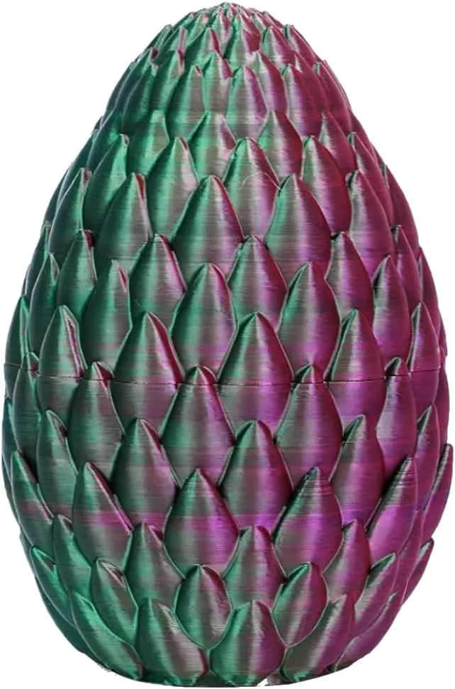 TBOLINE 3D Printed Dragon with Wings,Crystal Dragon Eggs with Flying Dragon Inside,Sensory Articulated Dragon in Egg Fidget Toy,Dragons Figure Toys (Green Purple)