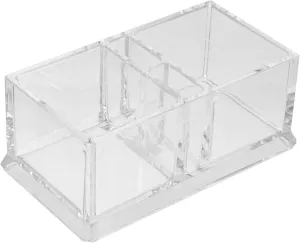Tea Bag Candy Sugar Packet Organizer Clear Acrylic Double-grid Holder for Kitchen Counter Pantry