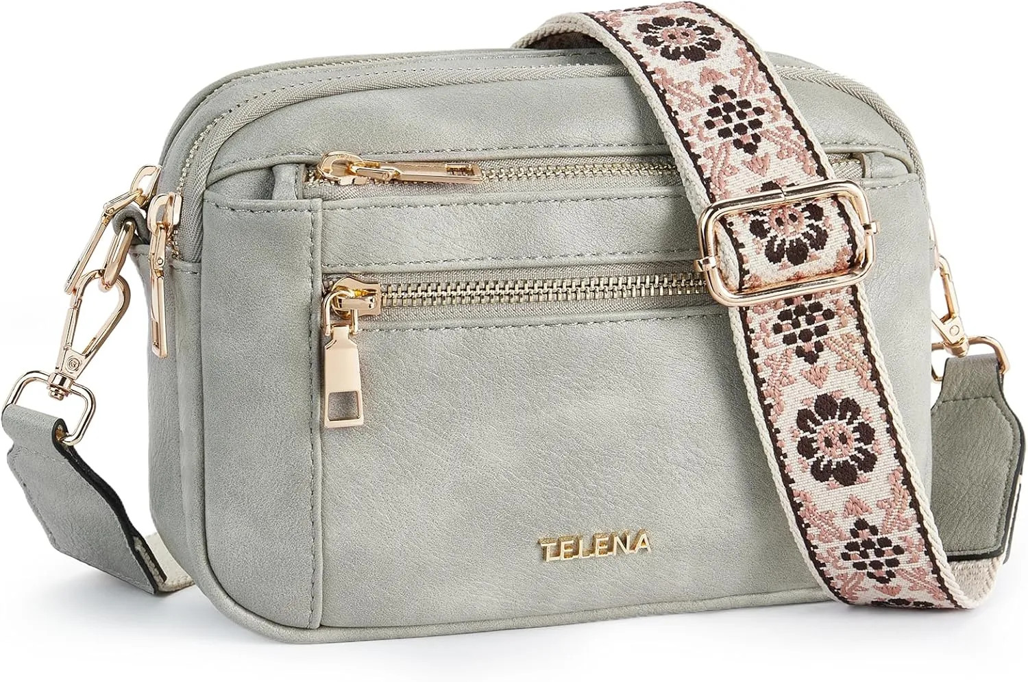 Telena Crossbody Purse for Women Small Crossbody Bags Trendy Vegan Leather with Adjustable Shoulder Strap