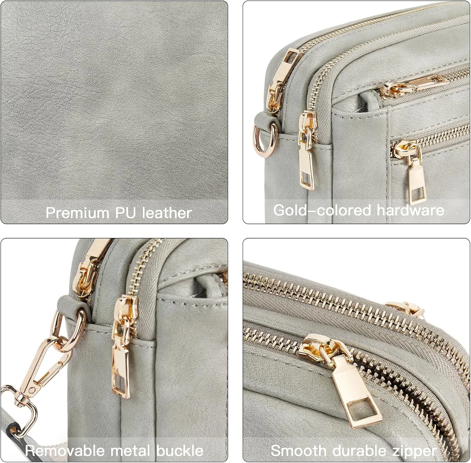 Telena Crossbody Purse for Women Small Crossbody Bags Trendy Vegan Leather with Adjustable Shoulder Strap
