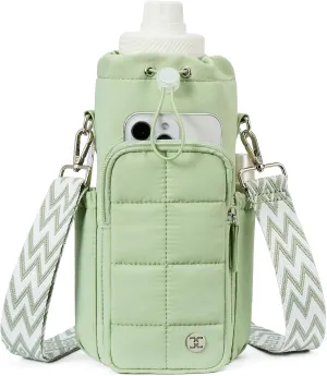 Telena Water Bottle Holder with Strap 40 oz Crossbody Water Bottle Bags for Women Men Walking, Running