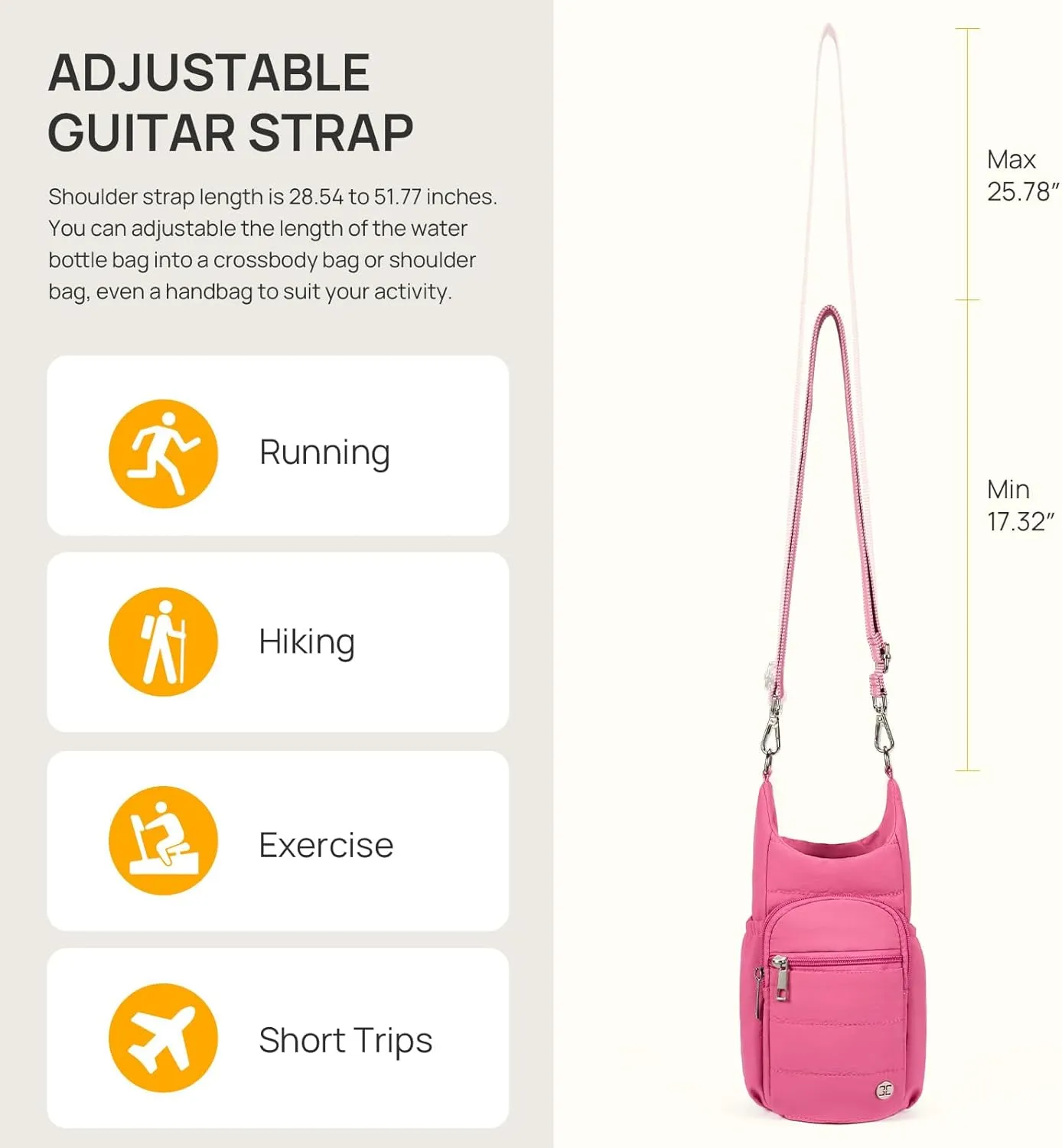 Telena Water Bottle Holder with Strap Crossbody Bags for Women for Walking, Hiking, Cycling
