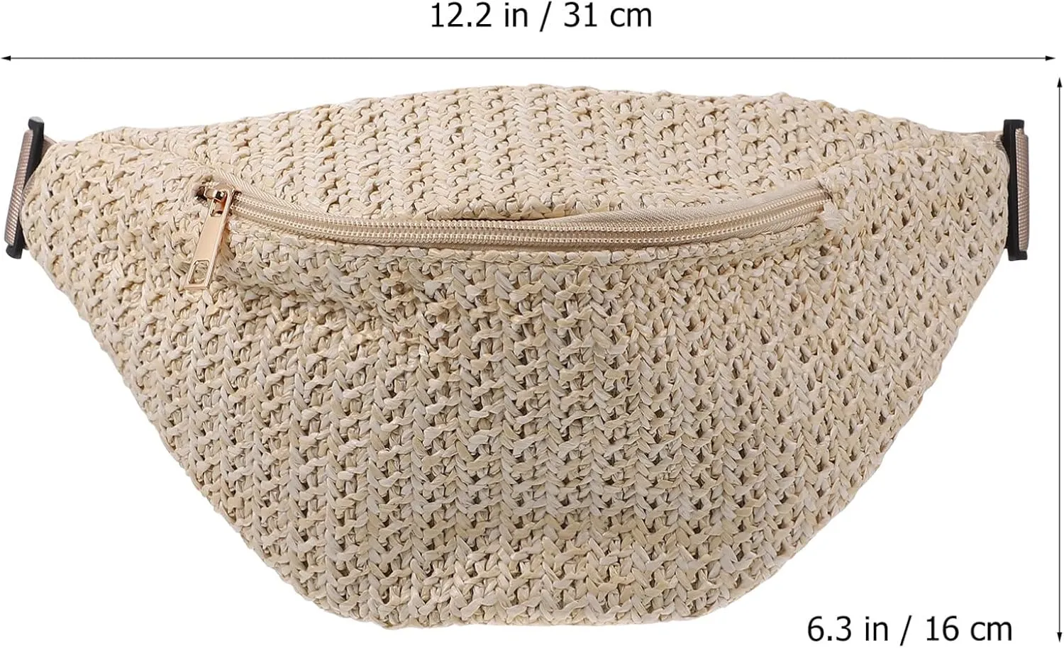 TENDYCOCO Waist Bag Women Imitation Straw Woven Crossbody Chest Pouch Fashionable Fanny Adjustable Strap