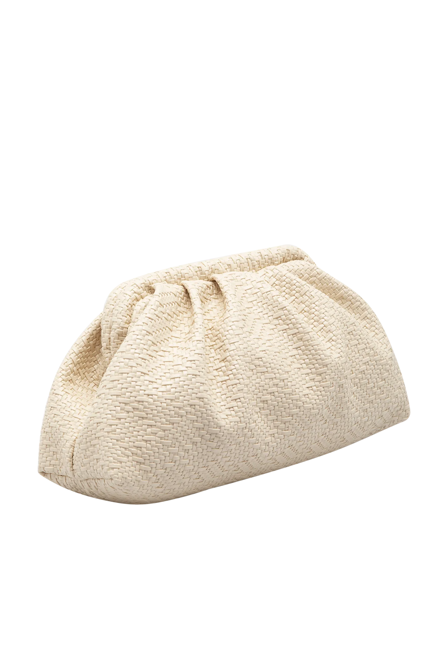 Textured Pouch Crossbody Bag - Cream