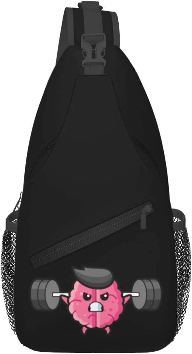 The Brain That Lifts Barbells Crossbody Bags For Women Men Chest Backpack Gym Shoulder Bag Travel Outdoor Sports Casual Crossbody Bags